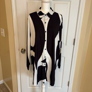 Fashion Nova Black and White High Low Dress